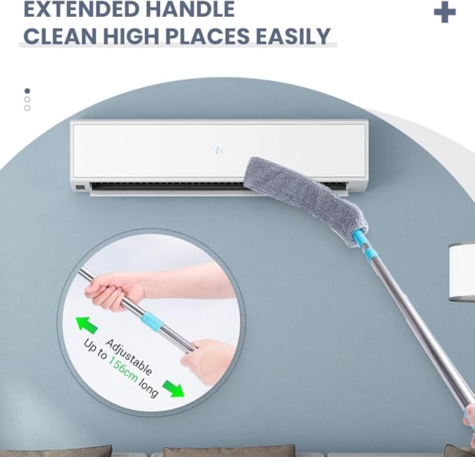 2026 New Retractable Gap Dust Cleaner, Upgraded Extendable Microfiber Duster with Bendable & Removable Head, Washable Dusting Brush for Home, Kitchen, Car & Hard-to-Reach Areas (1)