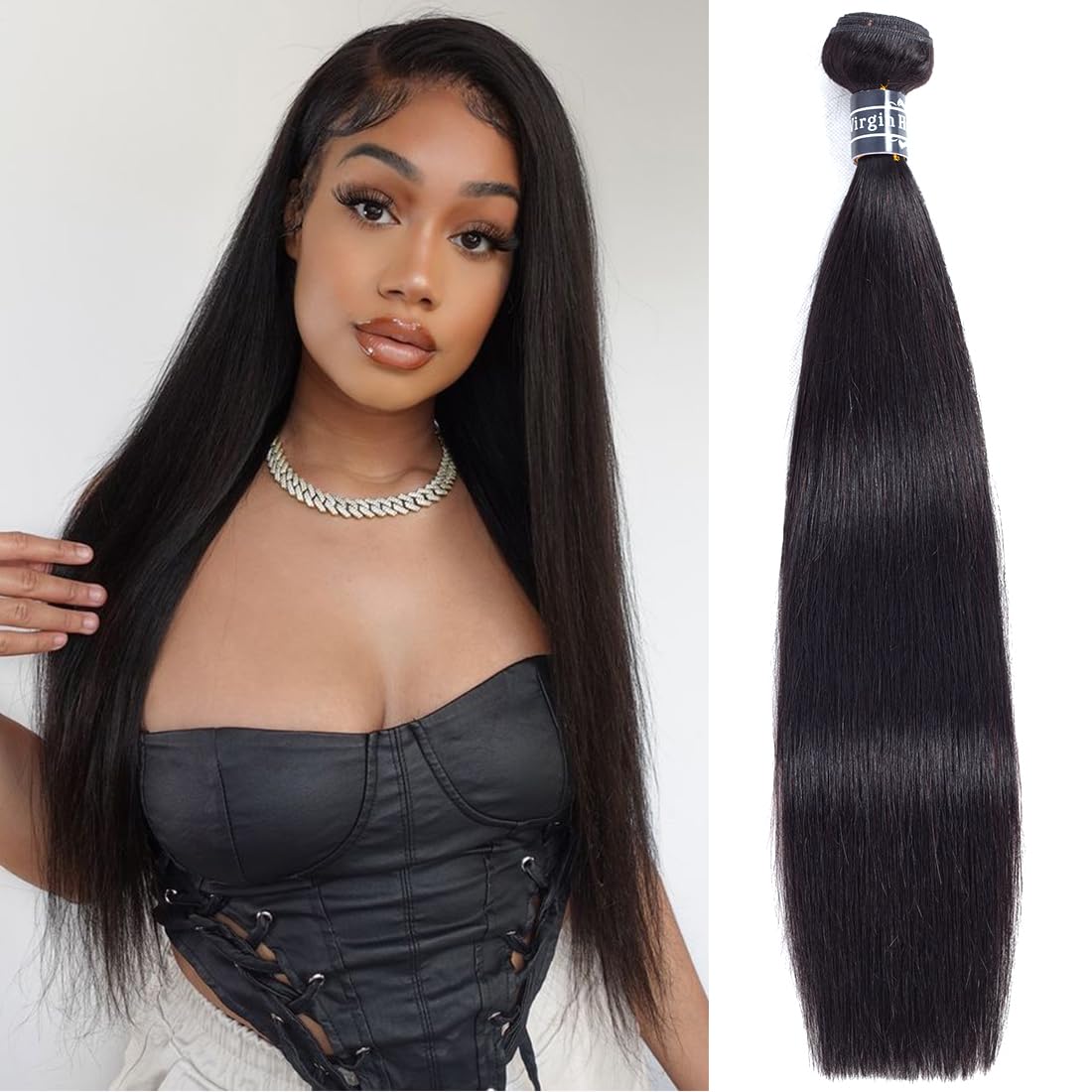 Amella Hair Brazilian Straight Hair Bundles 12inch Human Hair 95g Straight Hair Extensions 100% Unprocessed Virgin