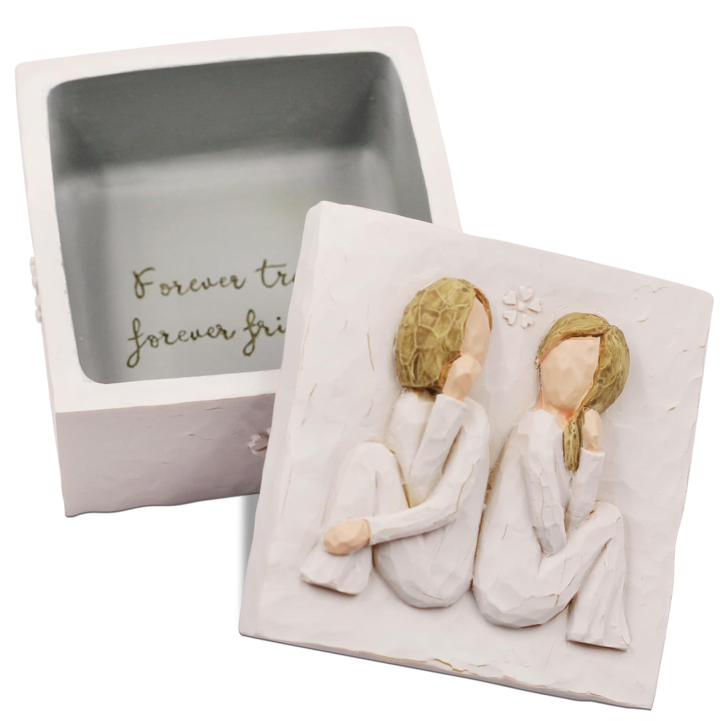 AcowSpt Best Friend Birthday Gifts for Women, Friendship Gifts for Women, Sculpted Hand-Painted Keepsake Box