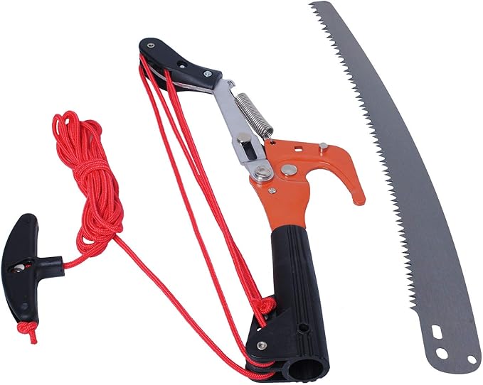 Extendable Pole Saw Head 14 Inch, High Carbon Steel Pruner with Ergonomic Grip, Professional Branch Trimmer for Tree Climb...