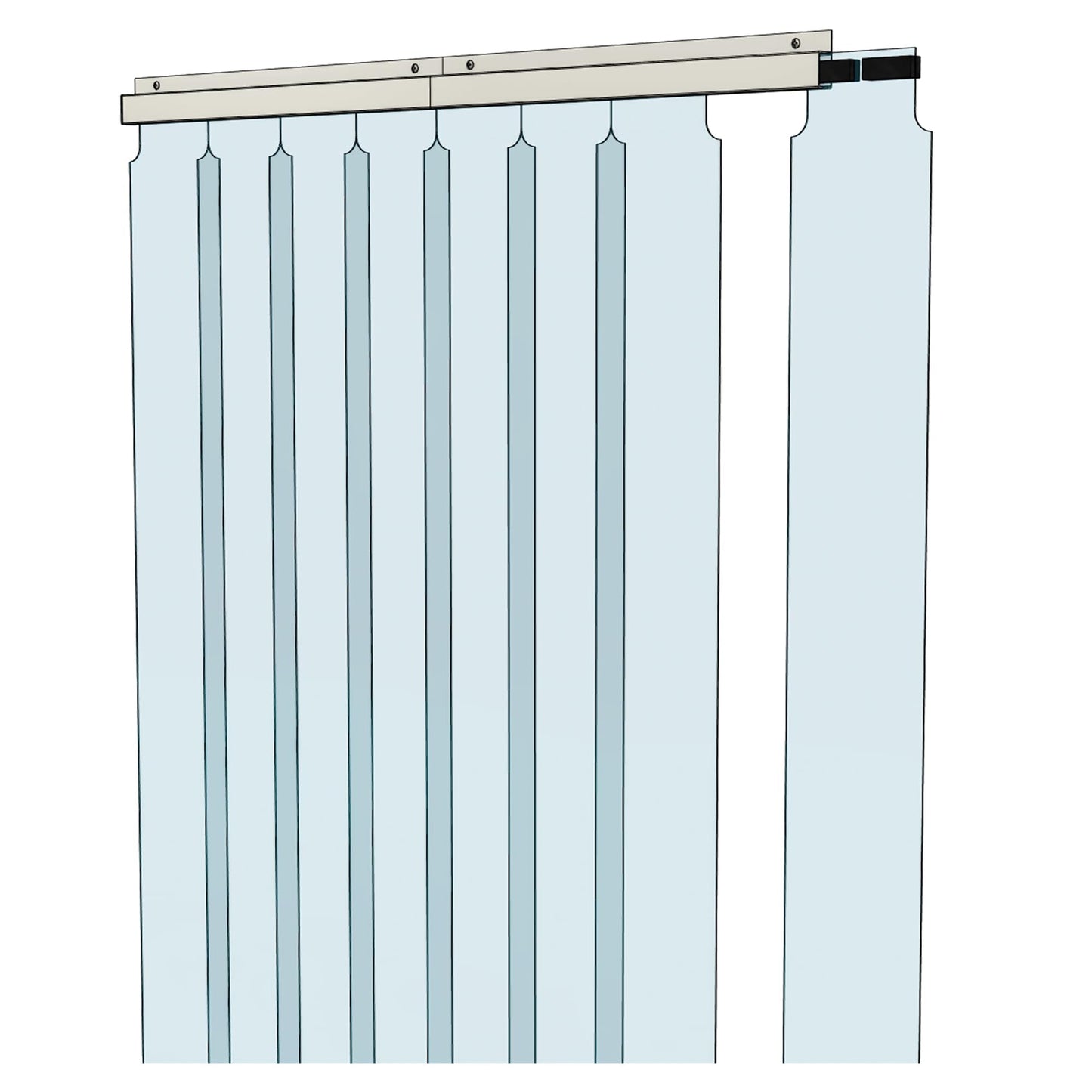 Awoco 38" x 84" Vinyl Strip Climate Control Curtain Kit, Slide-in Strips Perfect for Freezers, Coolers and Warehouse Doors NSF Approved Made in USA
