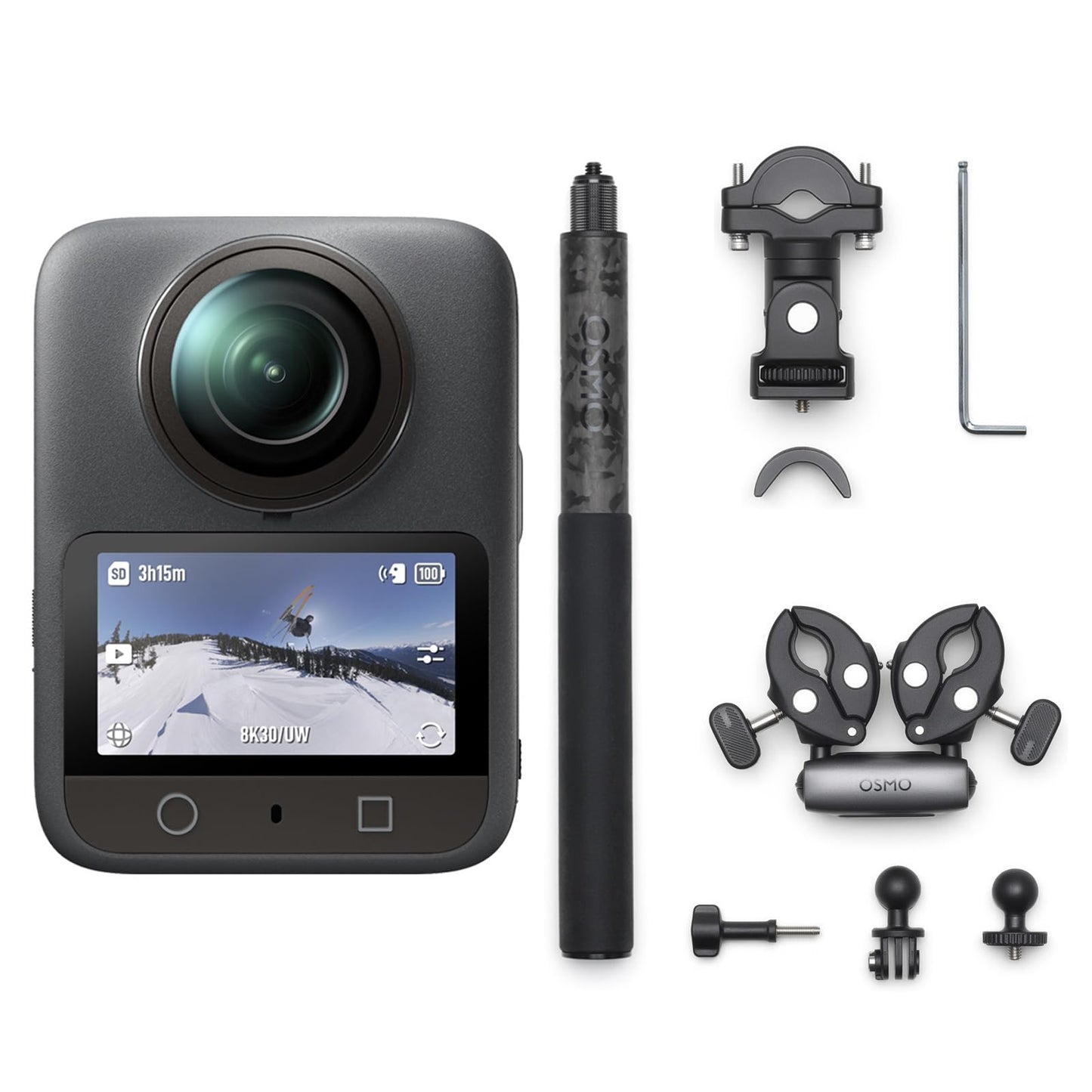 DJI Osmo 360 Motorcycle Multi-POV Combo, 360 Camera with 1-Inch 360 Imaging, 4K/120fps & 170 Boost Video, Heavy-Duty Mount and C
