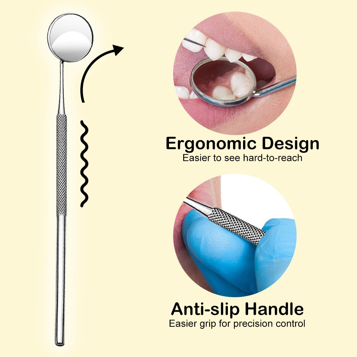 G.CATACC Dental Mirror, Stainless Steel Dentist Tool for Teeth Cleaning Mouth Inspection Mirror with Storage Box
