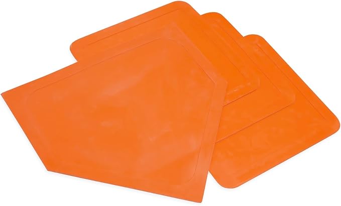 Champion Sports Baseball/Softball Throw Down Base Sets – Durable Indoor/Outdoor Training Bases – Sets of 4 or 5 in Orange or White