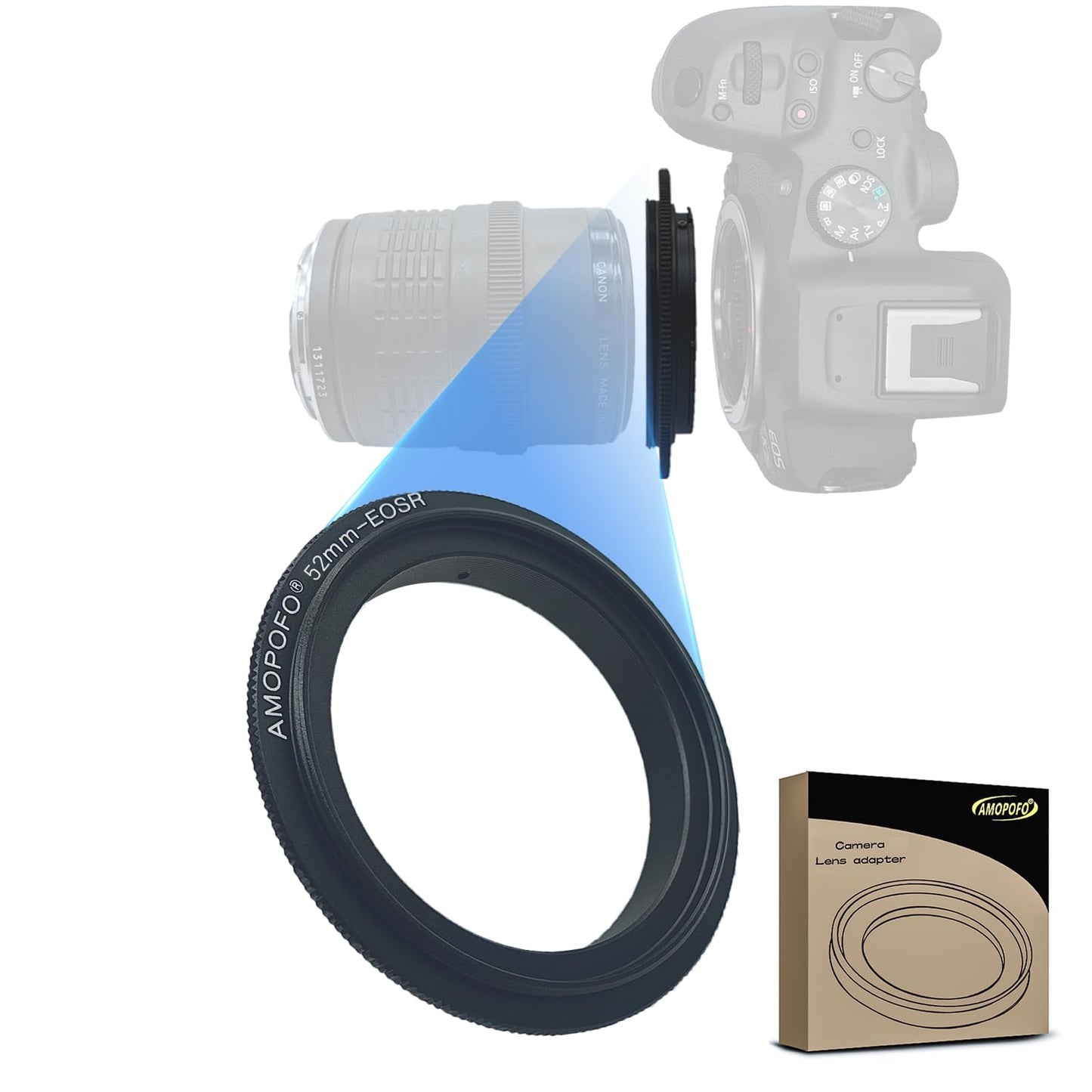 52Mm To Ef/R Macro Lens Reverse Ring Compatible With Ef-R Full Famer Camera,With 52Mm Filter Thread Lens Ef100Mmf/2.8, Ef135Mmf/