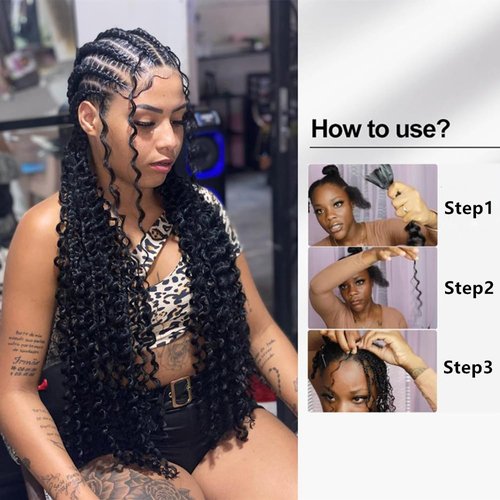 Boho Human Braiding Hair Curly for Boho Braids Bohemian 100% Human Hair for Braiding Wet and Wave Deep Wave Bulk Human Hair for Boho Knotless Braids No Weft 2 Bundles