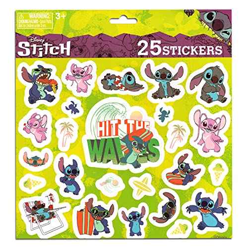 Stitch Fingerboard Toy Set ~ 3 Pc Bundle with Stitch Finger Skateboard for Kids, Lilo and Stitch Stickers, and a Beach Kids Door Hanger | Stitch Party Favors