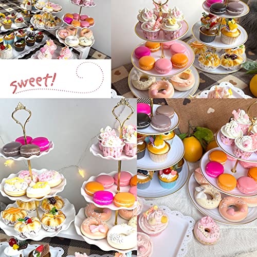 Cake Stand Set-5 Pcs Cupcake Stand Set-Dessert Table Display Set with 2xlarge 3-Tier Cupcake Stands + 3X Appetizer Trays P...