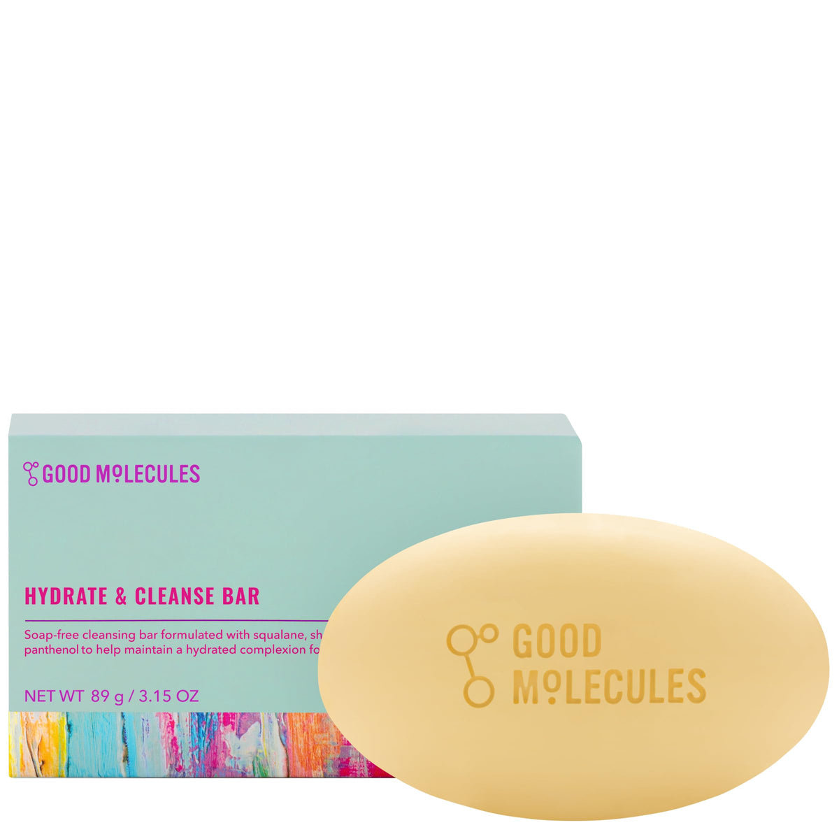 Good Molecules Hydrate and Cleanse Bar - Soap Free Bar with Shea Butter and Macadamia Seed Oil for Ultra Hydrating Body and Face