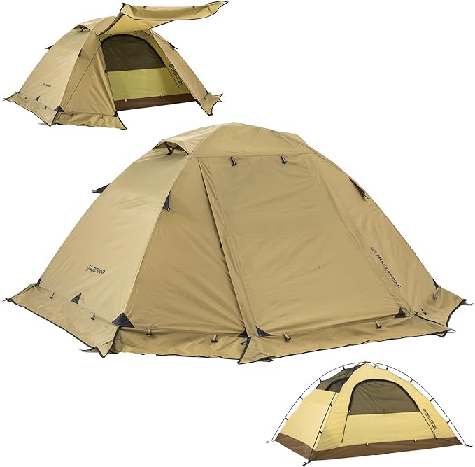 BISINNA 4 Season Tent for Backpacking Winter Tents 2 Person Lightweight Cold Weather Tents Waterproof Double Layer All Sea...