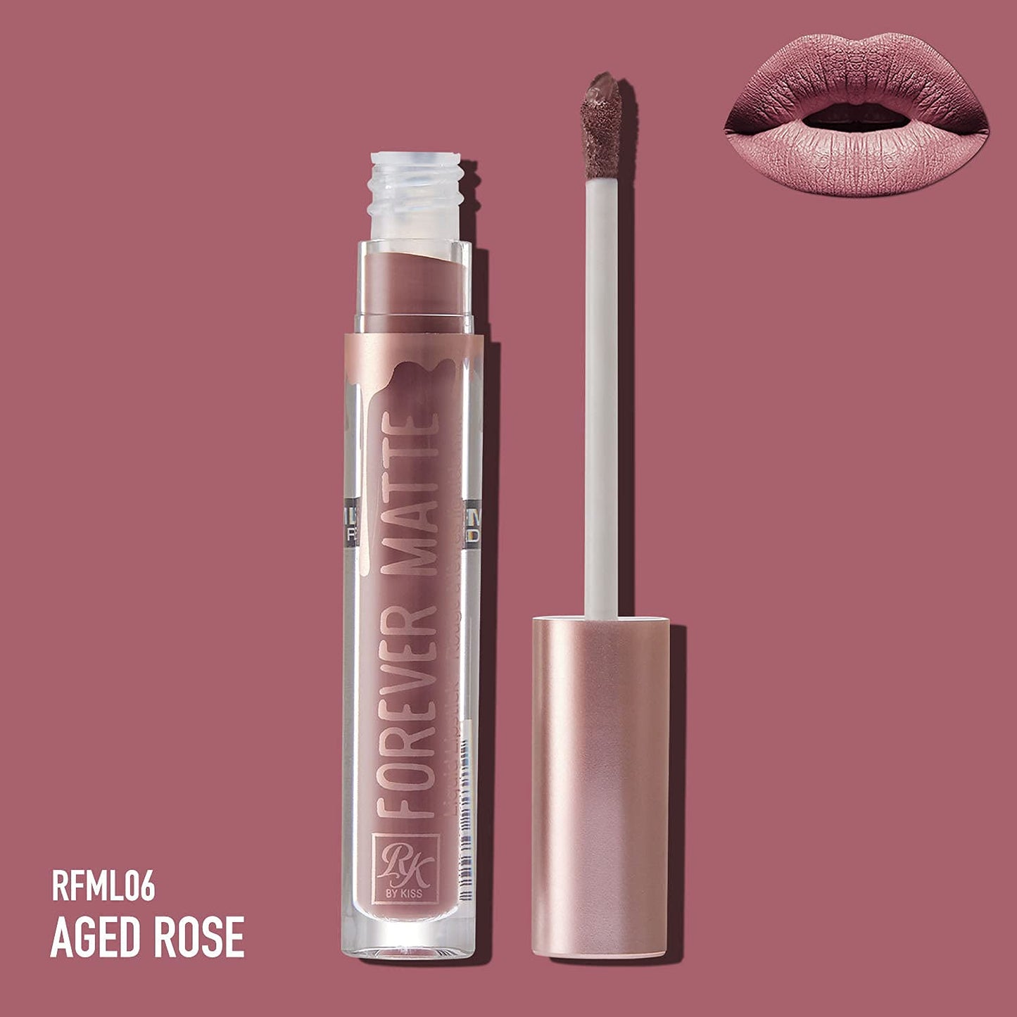 Ruby Kisses Forever Matte Liquid Lipstick - RFML06 (Aged Rose)