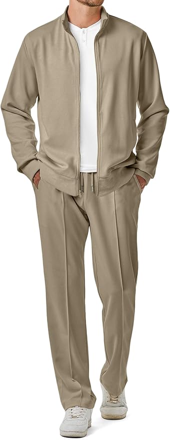 JMIERR Men's Sweatsuit Tracksuit 2 Piece Set Full Zip Casual Jogging Suits with Jogger Jackets and Pants Warm Up Outfits