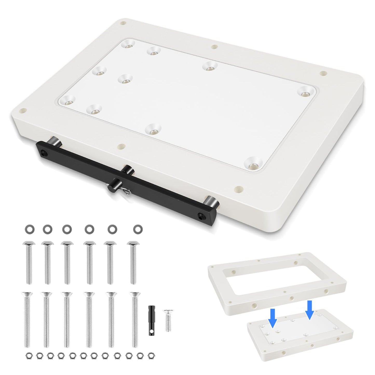 1854055 RTA-55 Quick Release Bracket, Fit for Minn Kota Riptide Instinct, Ulterra, Riptide Terrova, Terrova Quest Trolling Motor, Electric-Steer Trolling Motor Composite Release Bracket, White