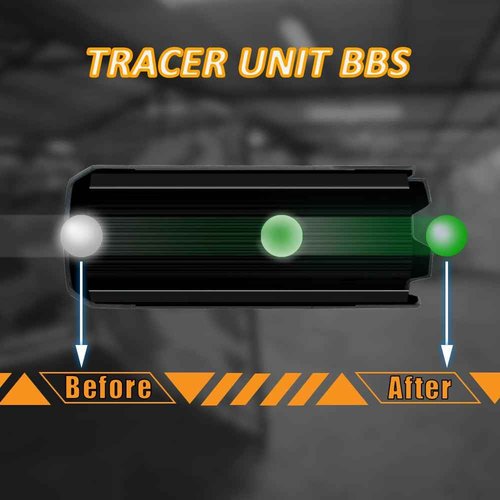 ACETECH Airsoft Pistol/Riffle Flash Tracer Unit Blaster 14mm CCW Negative Thread with M14- to M11+ Green/Gel BB LED Flare Lighting Effect (Tan)