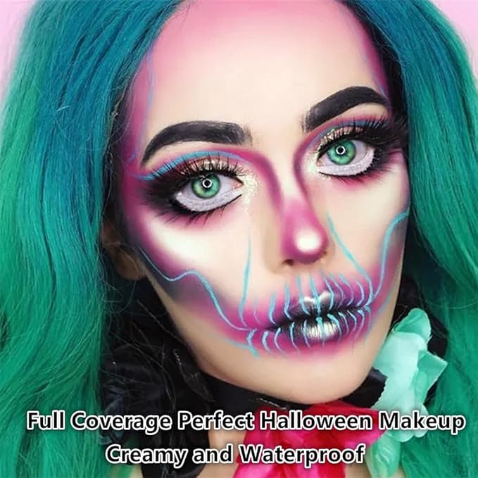 Go Ho Black Face Paint,Easy-to-Use Oil Based Eye Black Stick,Waterproof Face Body Paint for Halloween Cosplay Zombie Skeleton Clown Goth Makeup