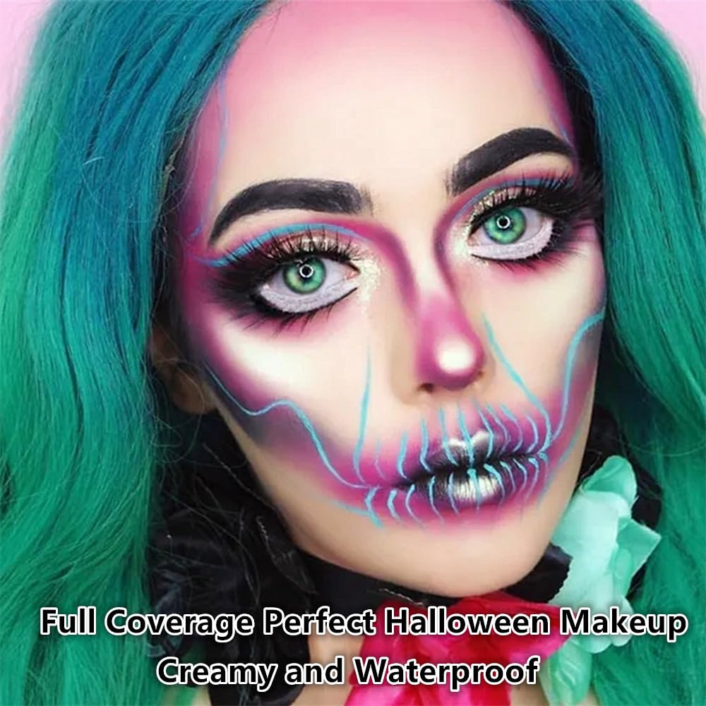 Go Ho Black Face Paint,Easy-to-Use Oil Based Eye Black Stick,Waterproof Face Body Paint for Halloween Cosplay Zombie Skeleton Cl