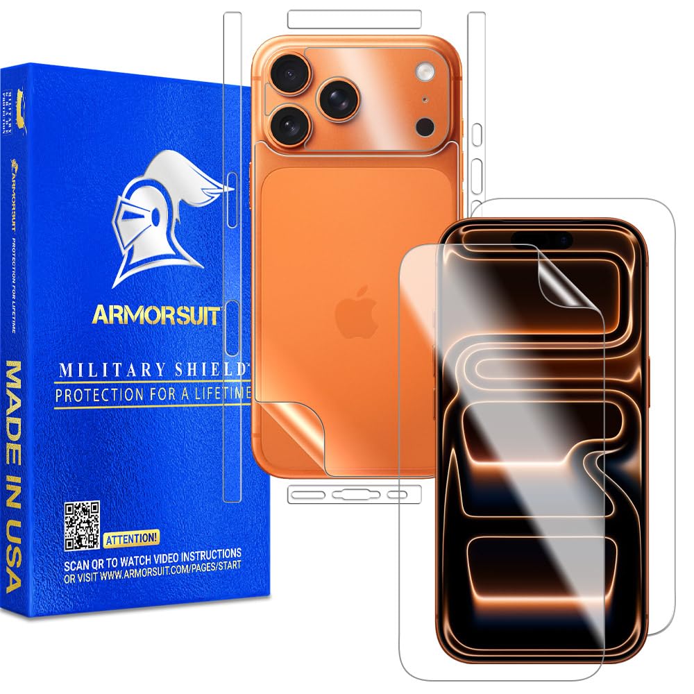 ArmorSuit 2+2 Pack Full Body Skin + Screen Protector for iPhone 17 Pro Max [6.9 inch] HD Clear MilitaryShield Film - Made in the USA