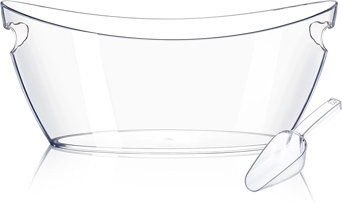 Barafat Ice Buckets for Parties (5.5L)& Ice Bucket Scoop, Clear Acrylic Champagne Bucket, Drinks Beverage Tub for Cocktail...