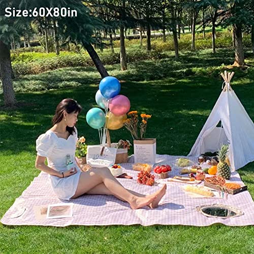 Lchkrep Picnic Blanket Beach Blankets 80"x60" Large Sandproof Waterproof Camping Portable Travel Blanket Play Mat for Outd...