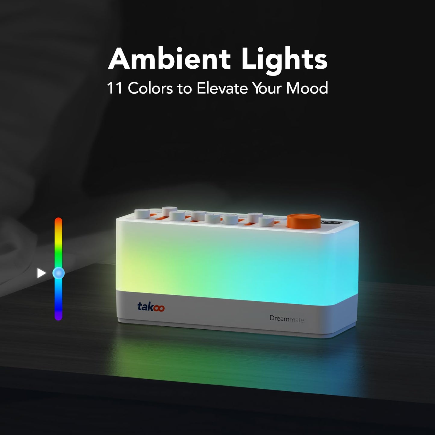 TAKOO 3-in-1 Sleep Sound Machine/Portable Bluetooth Speaker/12 Colors Night Light, Mixable 8 Nature Sounds & White Noise Machine, Sleep Timer for Sleep Aid