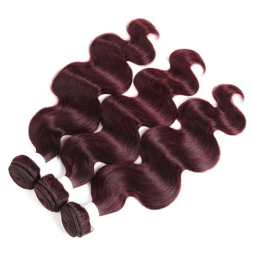 Remy Hair Body Wave Bundles - 99j Human Hair, 8A Grade Unprocessed Brazilian Virgin Hair, 24 Inch, For Black Women