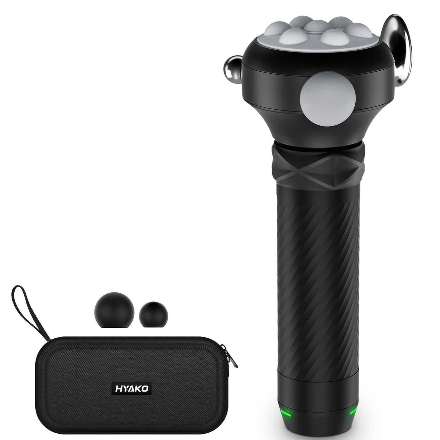 HYAKO Pro Max Therapy Massager - 6500 RPM Pro-Grade Deep Tissue Vibration for Full Body Pain Relief & Fascia Release | for Large Muscles & Sensitive Areas | Handheld Portable Massage Gun (Grey)