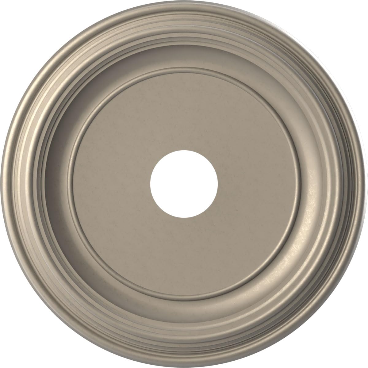 19Od X 3 1/2Id X 1 1/2P Traditional Thermoformed Pvc Ceiling Medallion (Fits Canopies Up To 11 1/2), Metallic Silver Metallic