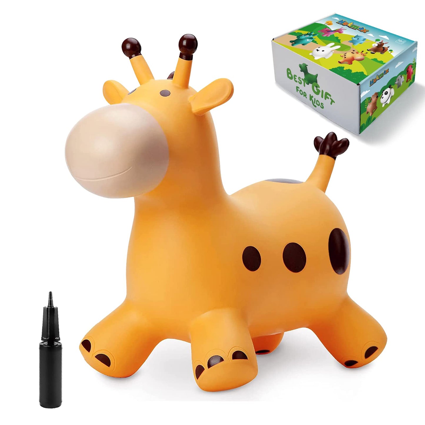 HotMax Bouncy Horse, Inflatable Bouncing Animals Hopper for Toddlers or Kids, Ride on Rubber Jumping Toys for Boy or Girl Birthday Gift (Giraffe)