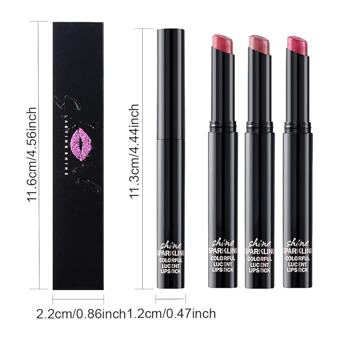 3Pcs Brown Mauve Rose Metallic Lipstick for Women,Lightweight Non-Drying Shimmer Frosted Lipstick,Glitter Lip Gloss Stain Long Lasting Waterproof Smudge Proof 24 Hour Full Coverage Lip Makeup,Vegan