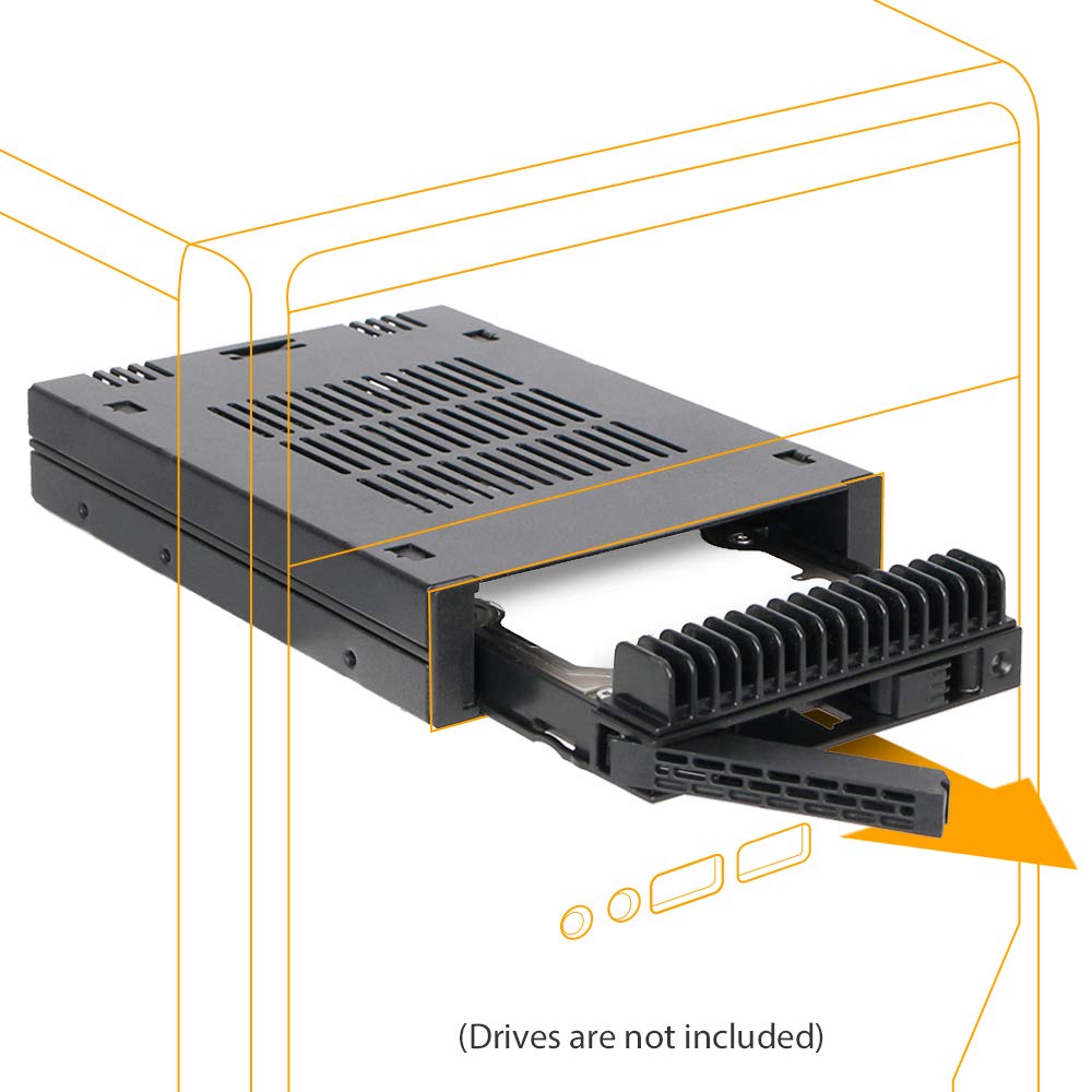 Icy Dock 1 Bay 2.5 Sas/Sata Hdd/Ssd Tool-Less Enclosure For External 3.5 Bay | Expresscage Mb741Sp-B