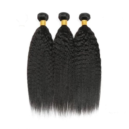 Yaki Bundles #1B Kinky Straight Bundle Natural Black Yaki Straight Human Hair Bundle 22 24 26 inch Brazilian Human Hair Bundles 300g