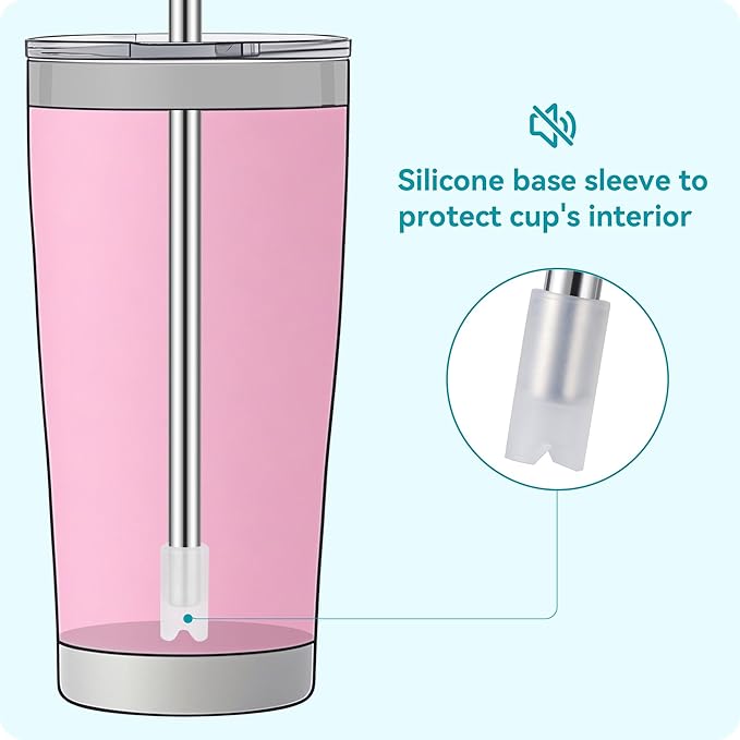20 oz Straight Metal Straws with Silicone Tip for 20 oz Tumbler, Stainless Steel Reusable Drinking Metal Straw for YETI, STANLEY, US Acrylio, BJPKPK, Simple Modern and so on
