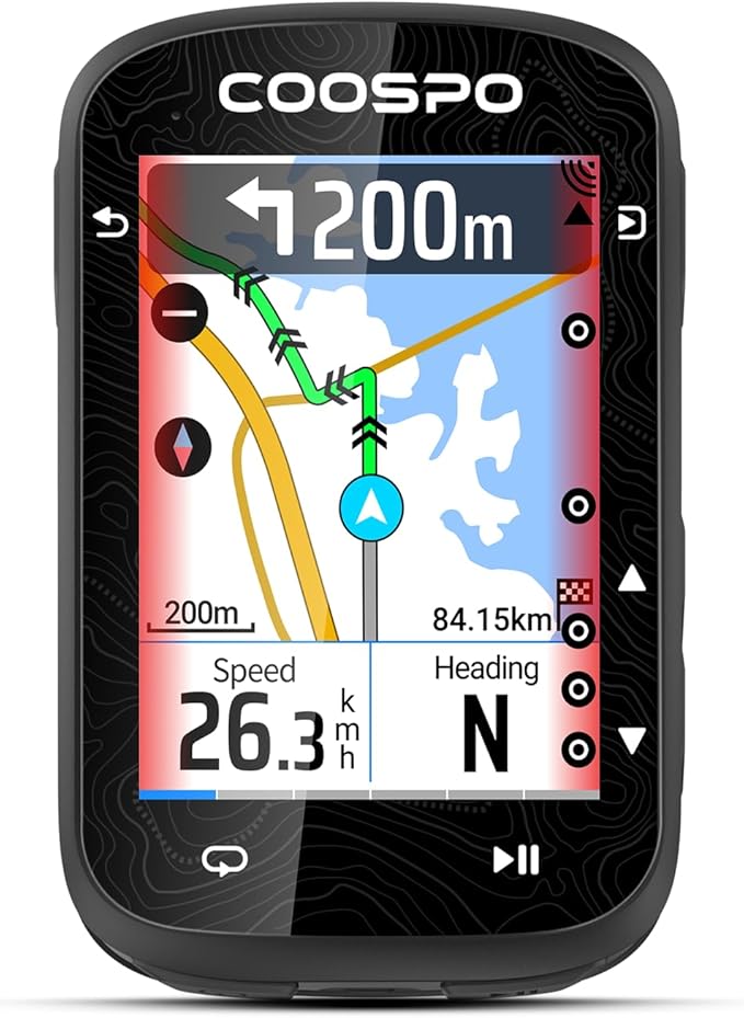 COOSPO Color Touchscreen GPS Bike Computer CS600, Wireless IPX7 Waterproof Cycling GPS Speedometer with Bluetooth/ANT+, Ba...