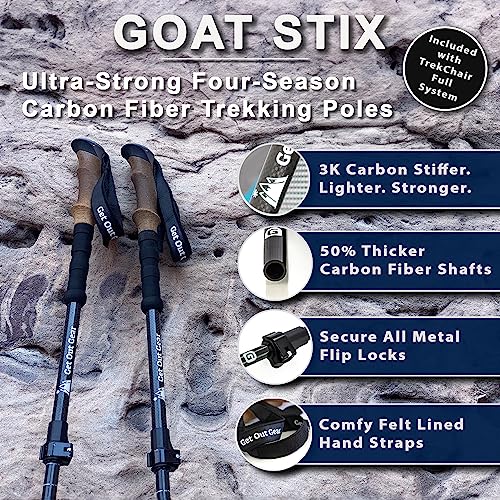 Get Out Gear | Goat Stix | Ultra-Strong Carbon Fiber Trekking Poles| Hiking Poles, Hiking Sticks, Nordic Walking Poles | C...
