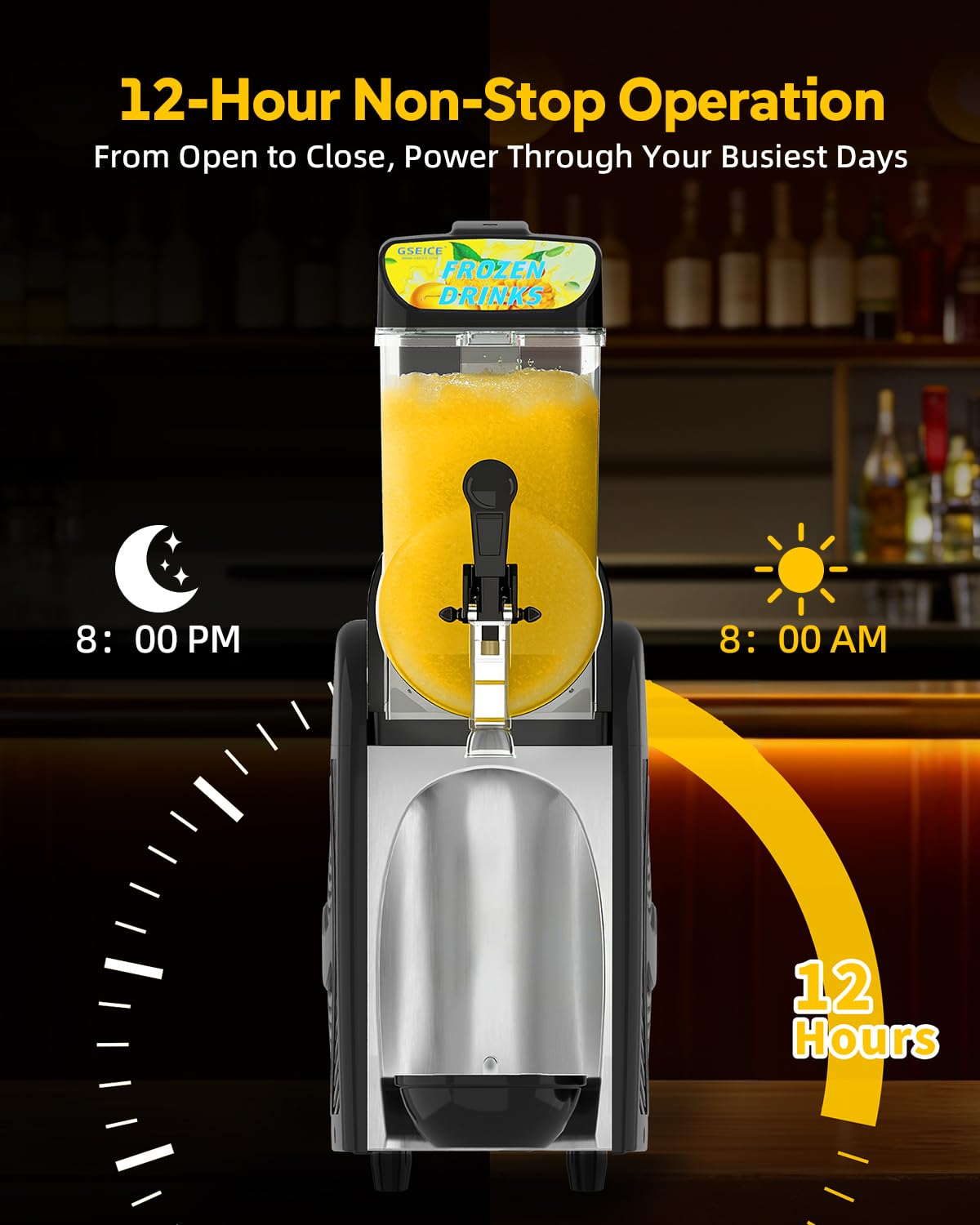 GSEICE Slushie Machine for Home 4 Gallons Single Slushy Machine for Margaritas Slushy’S Frozen Drinks, 110V/60Hz Frozen Drink Machine for Family Reunion Birthday Wedding Parties