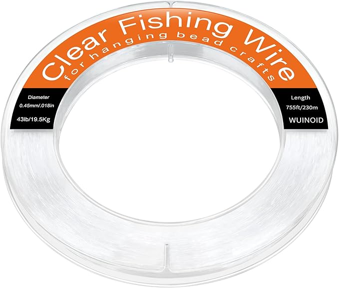 Clear Fishing Line Wire 755 ft, Invisible Monofilament Fishing Line Wire, Nylon String for Hanging Balloons Garland Crafts...