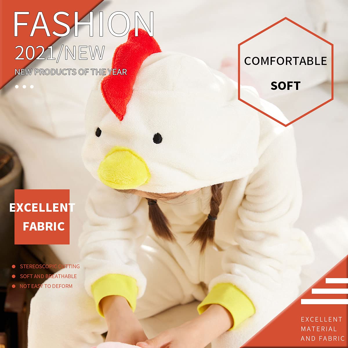 COSUSKET Chicken Pajamas Girls, Kids Onesie Halloween Costume