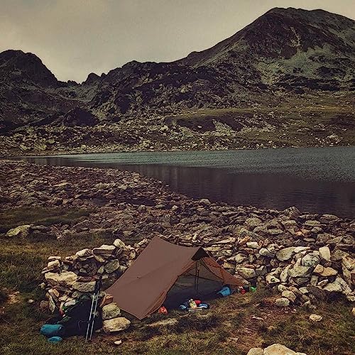 3F UL GEAR Lanshan 2 Person Tent Hiking Ultralight Camping Tent Professional 15D Silnylon Rodless Trekking Pole Tent Water...