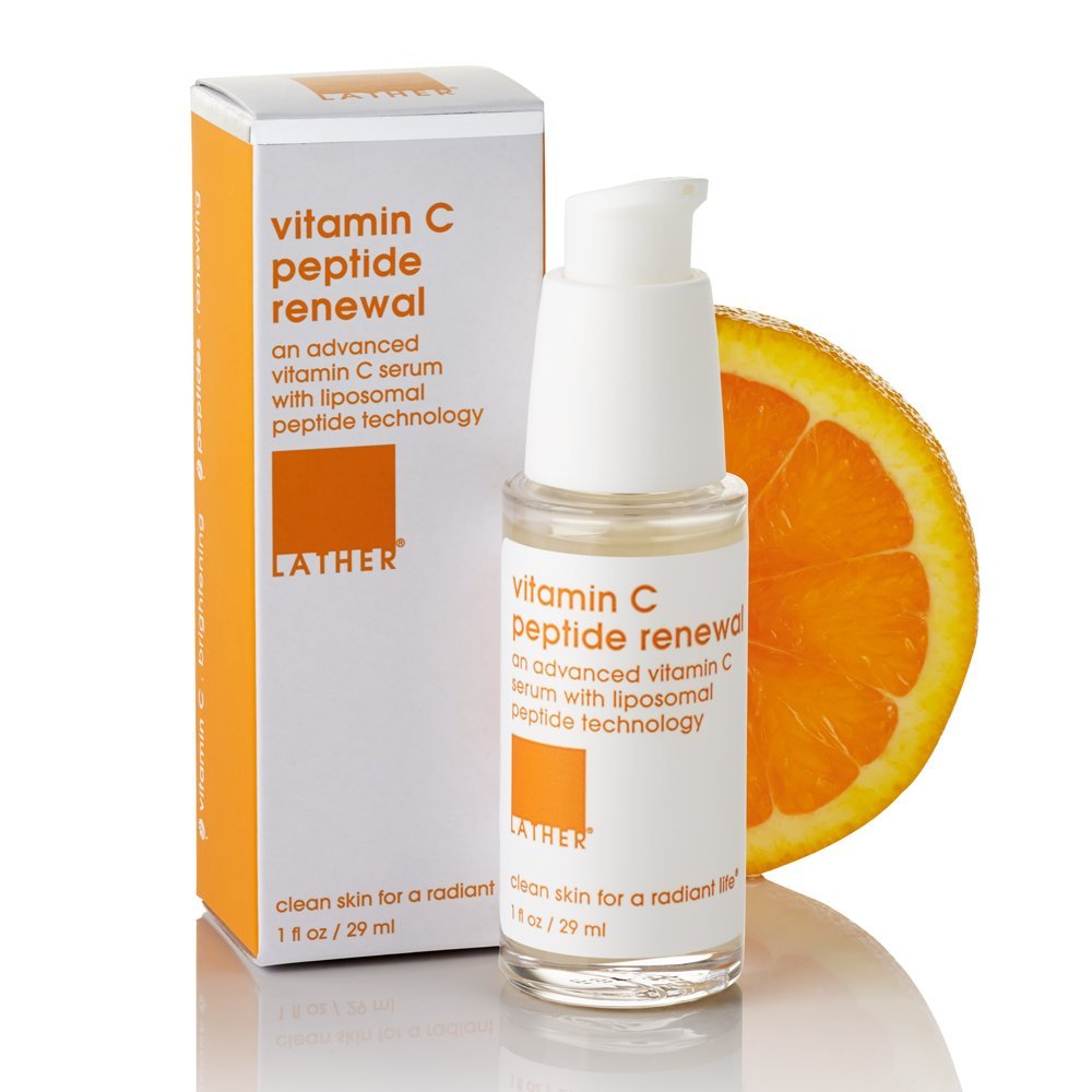 LATHER Vitamin C Peptide Renewal - Vitamin C Serum - Hydrate, Smooth Texture & Firm Skin - Restore & Renew Combination, Dry & Ma