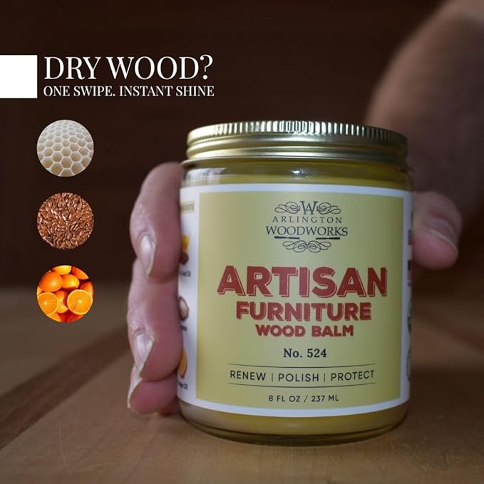 2-Pack Artisan Furniture Wood Balm No. 524 – Natural Wood Care Restore, Polish & Protect – Food-Safe & No Sanding (2)