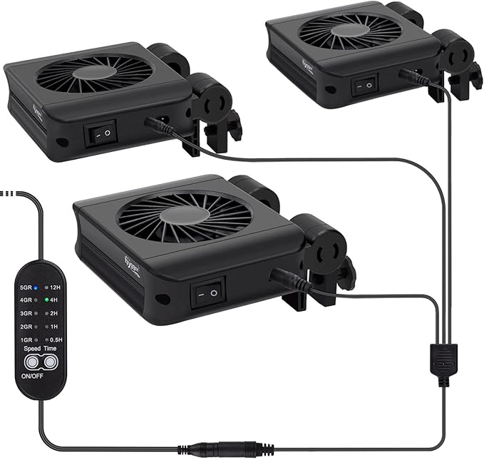 hygger Aquarium Chillers Fan, Quiet Fish Tank Cooling Fan Equipment with Adjustable Speed Controller, Suitable for Freshwa...