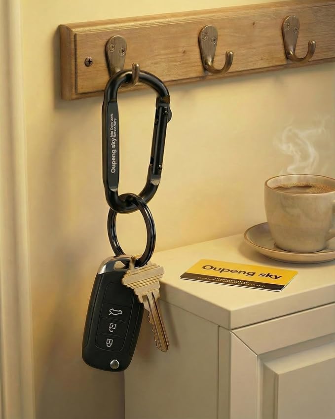 Carabiner Clip - Heavy Duty Carabiners Carabeaner D Ring Shape,Key Chain Clip Hook,Keychain Clip,Multipurpose for Camping, Hiking,Backpacking or Other Outdoor Activities.