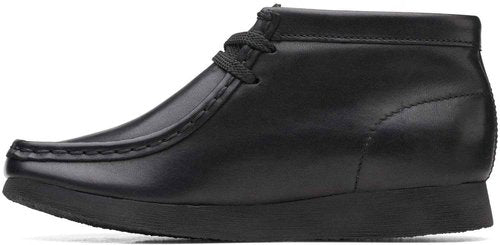 Clarks - Kids Wallabee O Boot, Color Black Leather, Size: 11.5 W US Little Kid