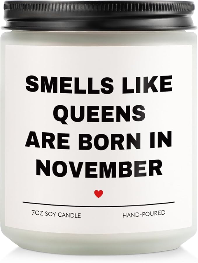 Aremdy Birthday Gifts for Women, Queens are Born in November Candle, 30th 40th 50th 60thHappy Bday Gift Idea for Girl Female Sister Mom Aunt Friend from Daughter Son Child Husband,7 OZ