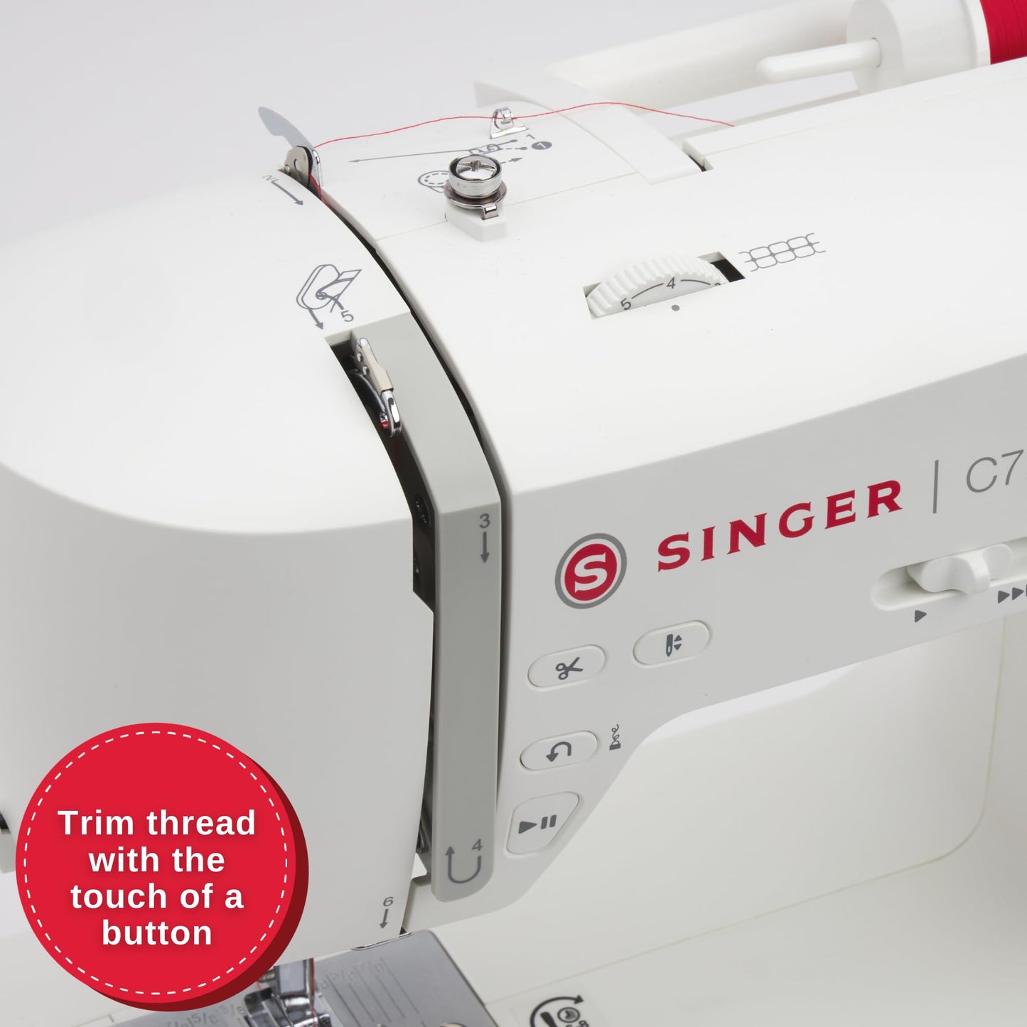 SINGER C7250 Computerized Sewing & Quilting Machine with Extension Table & Accessory Kit | 417 Stitch Applications, Built-In Lettering, Metal Frame, LCD Screen, One-Step Buttonhole & Speed Control