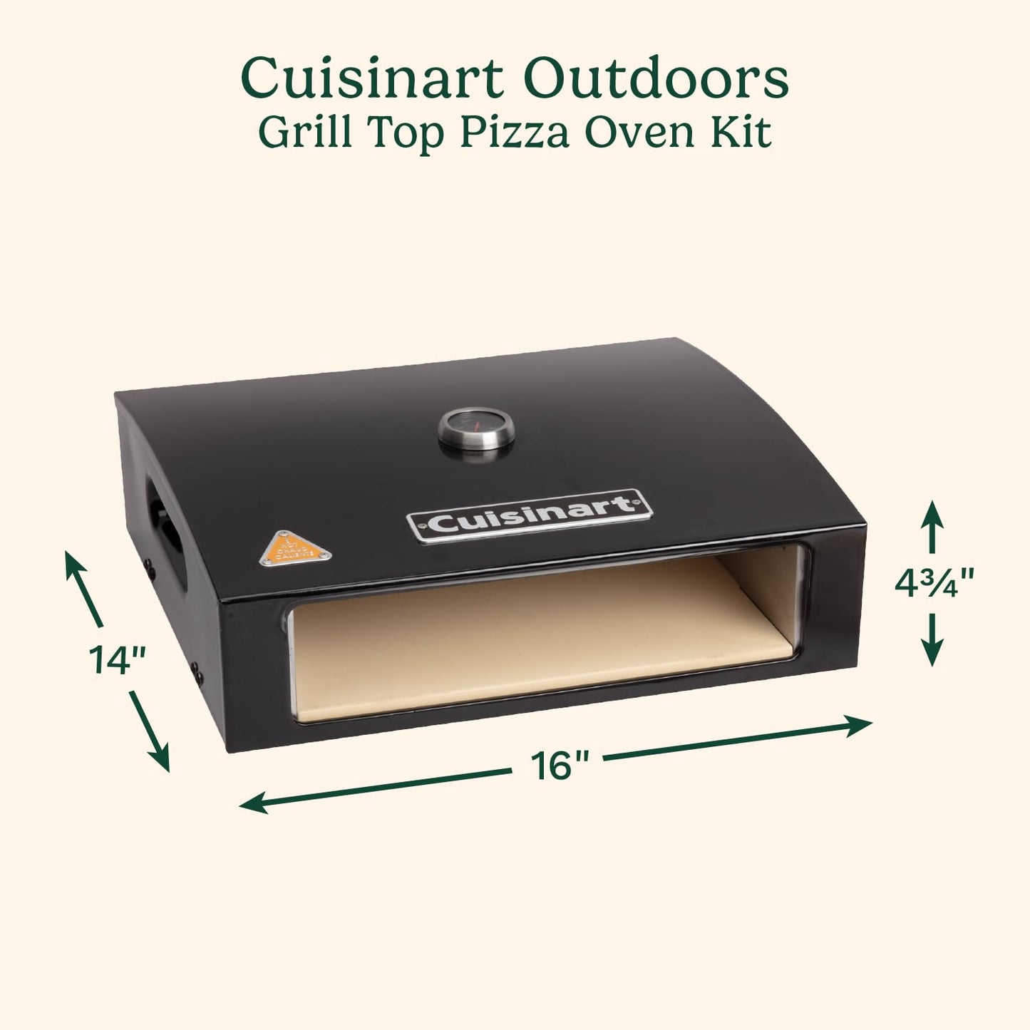 Cuisinart Grill Top Pizza Oven Kit, Portable Make Your Own Pie Set With Pizza Peel and Cordierite Stone, Baking Oven for Backyard Homemade Pizzas, Perfect Pie Accessory