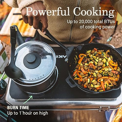 Coleman PEAK1 2-Burner Portable Camping Stove, Premium 20,000 BTUs Gas Stove with Adjustable Burners & Carry Case, Great f...