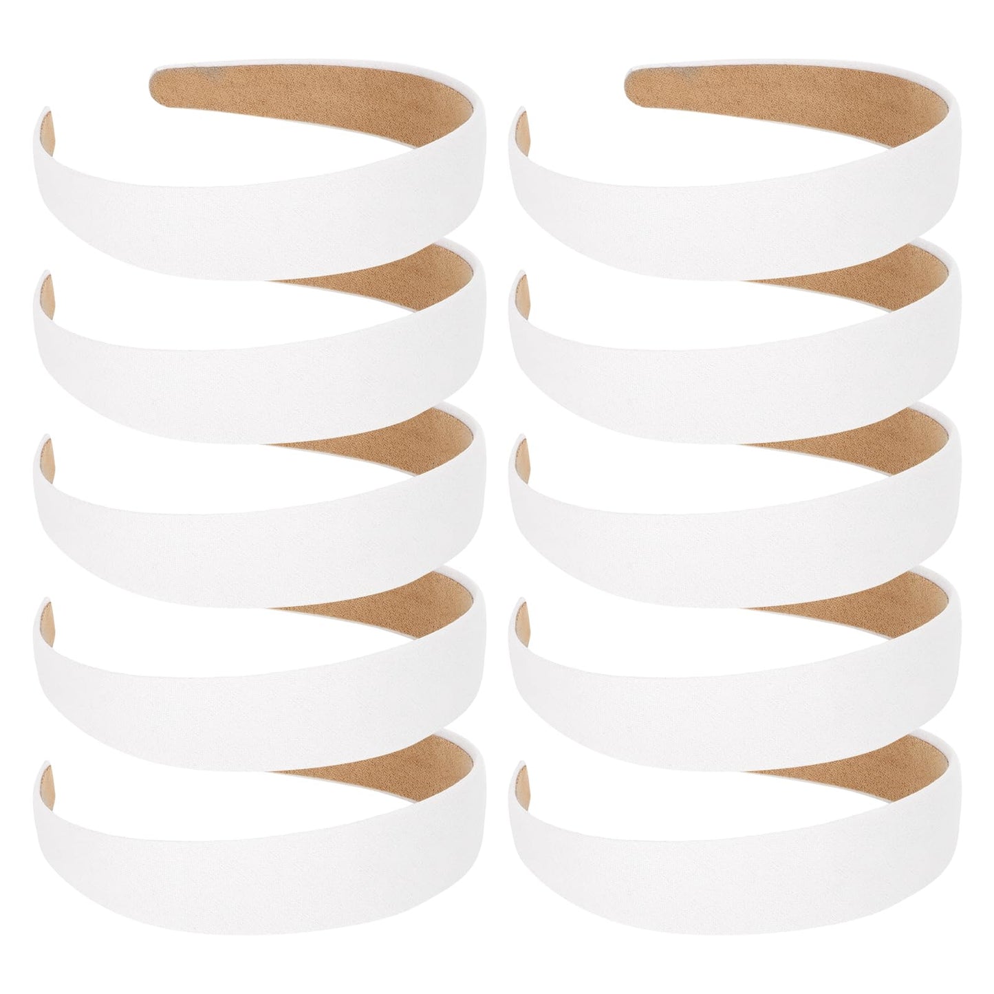Wecoe 10pcs Headbands for Women 1 Inch Wide Suede Like Headbands White Headband Non Slip Fashion Costume Hair Accessories Women