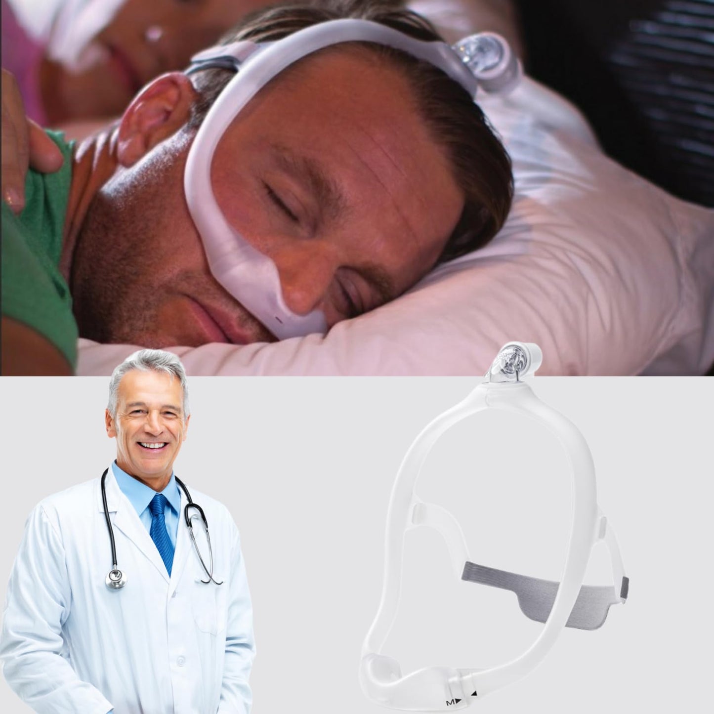 Gbbazu Nasal Frame Assembly for DreamWear, Upgrade Nasal Mask Frame with Headgear, Silicone Soft Perfect Sealing Nose Masks with Headgear, Frame, Tube, 3 Size Nasal Pillow and Absorbent Cloth