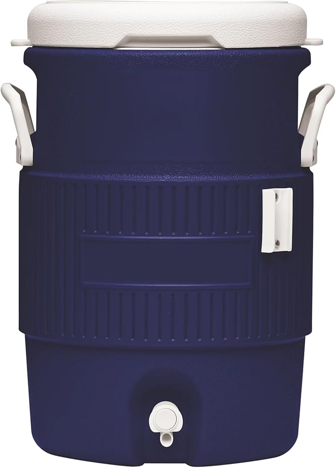 5 Gallon Polyethylene Beverage Cooler Jug with Spigot, Reusable Portable Water Dispenser for Drinks, Iced Tea, Lemonade, O...